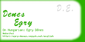 denes egry business card